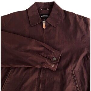 London Fog Jacket Swing Top Golf Harrington Bomber Sueded Purple Zip M L Lined